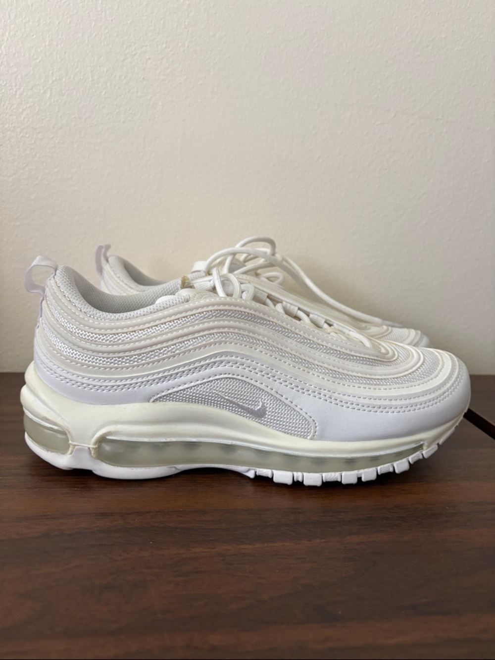 Nike Women's Air Max 97 Sneakers in Off-White/Cream - Picture 9 of 10